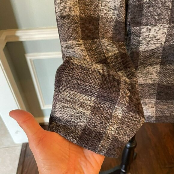 Calvin Klein Women's XS Gingham Black Gray Checker Fleece Zip Up LS Jacket - Picture 11 of 16